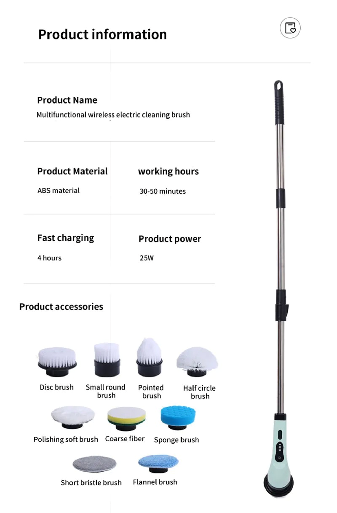 SavvyScrub Pro - Multi-functional electric cleaning brush